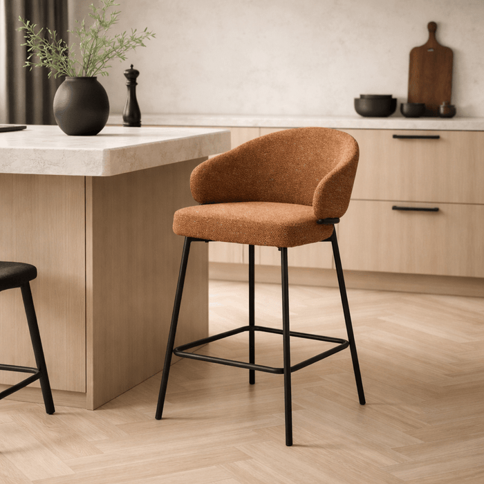 DS4U - Sofia barkruk 65 cm - terracotta met zwarte poot