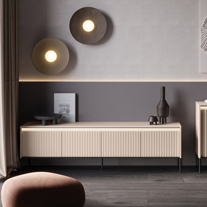 by fonQ Brive Wandkast - Laag - met Verlichting - Zand