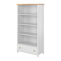by fonQ Havin Boekenkast met Lade - Wit / Nash Eiken