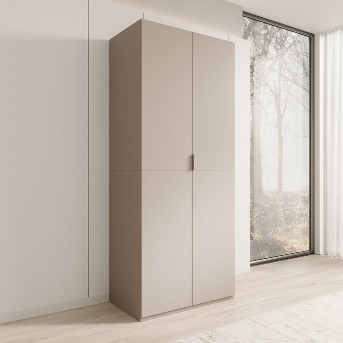 Meubella - Montclair - Kledingkast 2-deurs - Beige - 90x53x215 cm