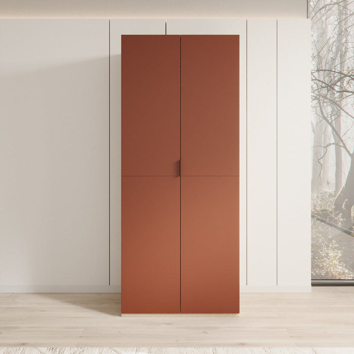 Meubella - Montclair - Kledingkast - Terracotta|Eiken - 90x53x215 cm