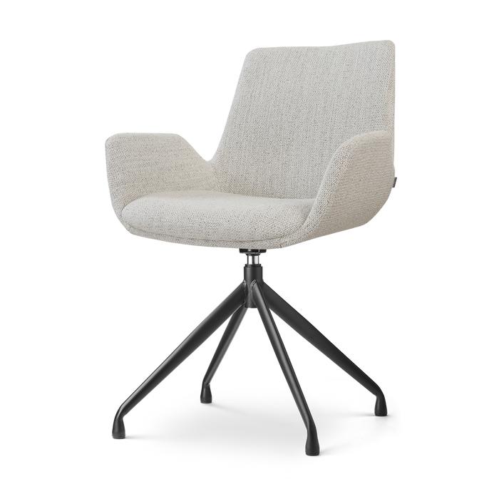 Nolon Nola-Eef Eetkamerstoel Beige Gemêleerd - Draaibaar Zwart