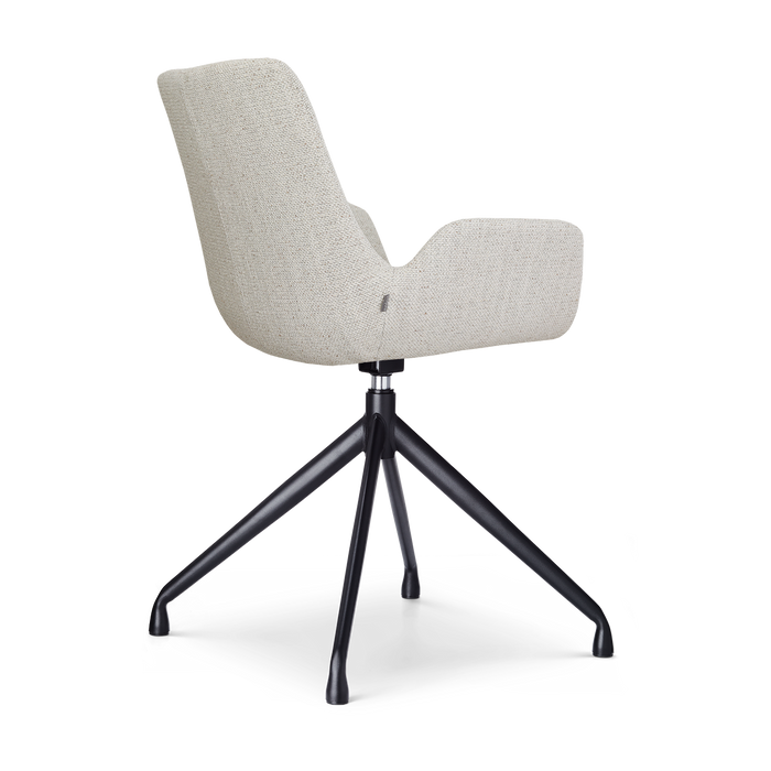 Nolon Nola-Eef Eetkamerstoel Beige Gemêleerd - Draaibaar Zwart