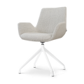 Nolon Nola-Eef Eetkamerstoel Beige Gemêleerd - Draaibaar Wit Onderstel