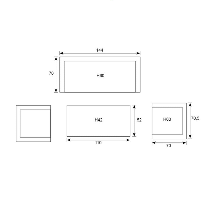 Lisboa loungeset - 4-delig - carbon black - teak look