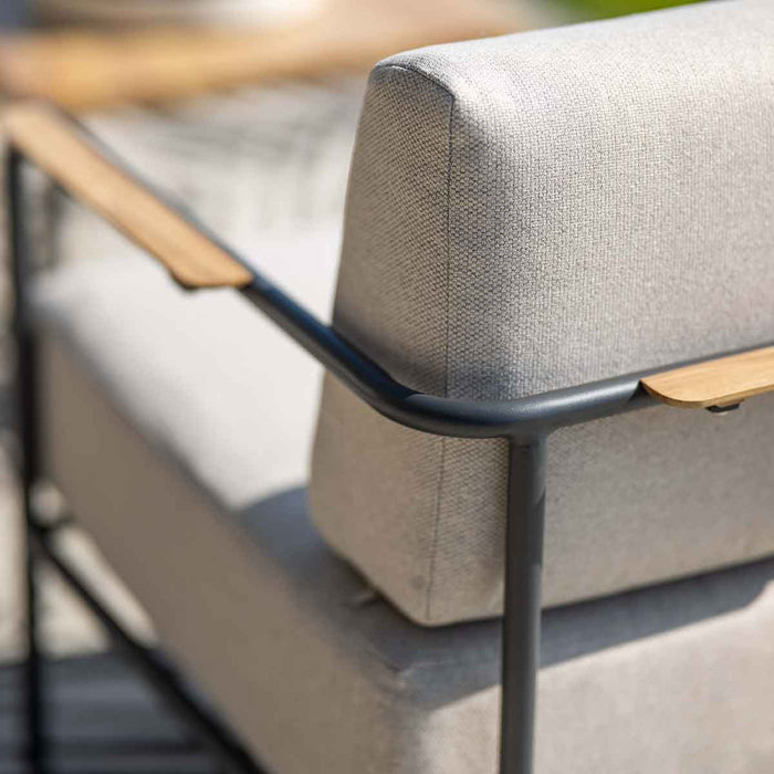 Lisboa loungeset - 4-delig - carbon black - teak look