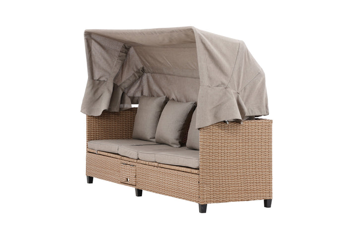 Fjôrd - Ligstoel Beige Wicker - 60x200x135cm - Nopy