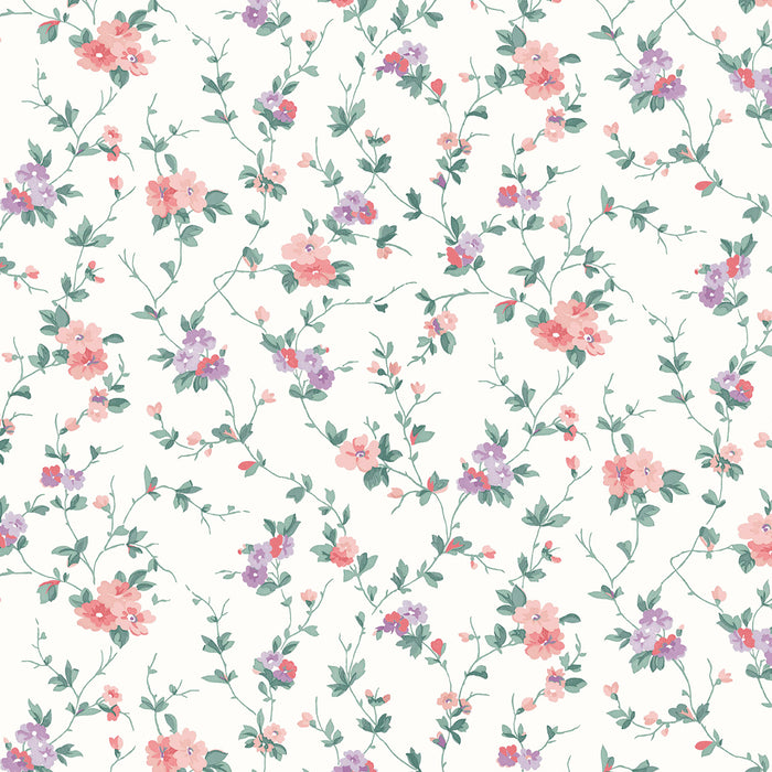 Laura Ashley Priory Behang - Bloemen - 10mx52cm - Roze
