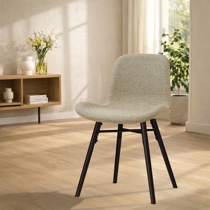 Nolon Nena-Fé Eetkamerstoel Taupe Melange - Zwart Houten Onderstel