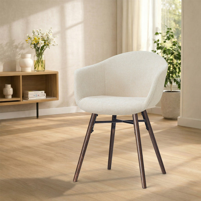 Nolon Nena-Otis Eetkamerstoel Cottonbeige - Walnoot Houten Onderstel