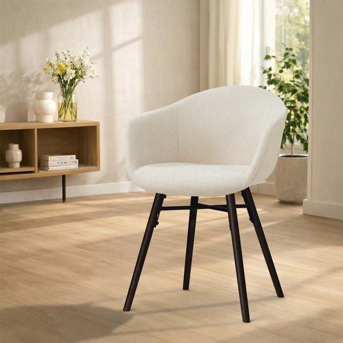 Nolon Nena-Otis Eetkamerstoel Cottonbeige - Zwart Houten Onderstel