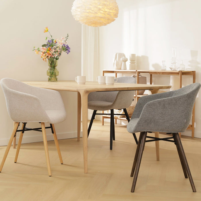 Nolon Nena-Otis Eetkamerstoel Cottonbeige - Zwart Houten Onderstel