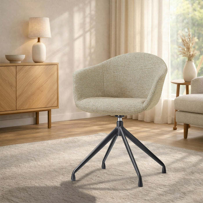 Nolon Nola-Otis Draaibare Eetkamerstoel Taupe Melange - Zwart