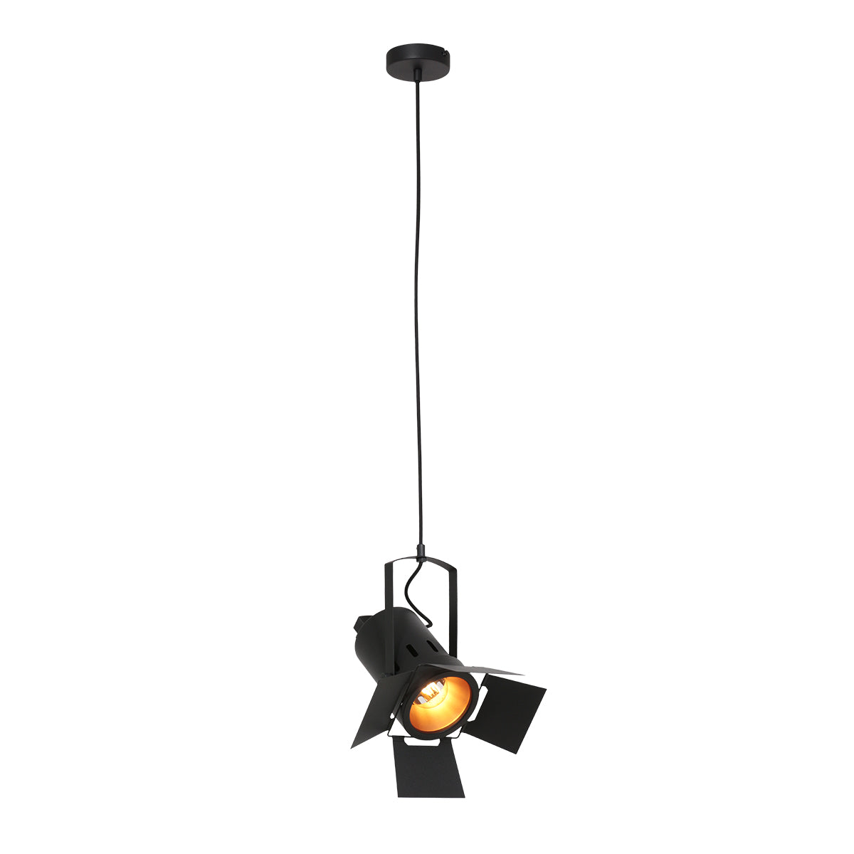 Mexlite - hanglamp - Carree - zwart - metaal - E27 - 3379ZW