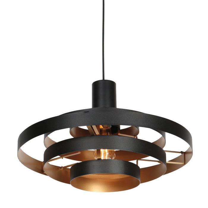 Steinhauer - hanglamp - Halo Cirque - zwart - metaal - Ø 50cm - E27 -