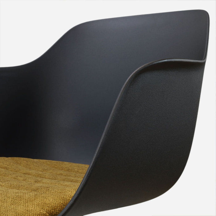 Nolon Nola-Liz  Eetkamerstoel Zwart met Mosgroen Zitkussen - Zwart