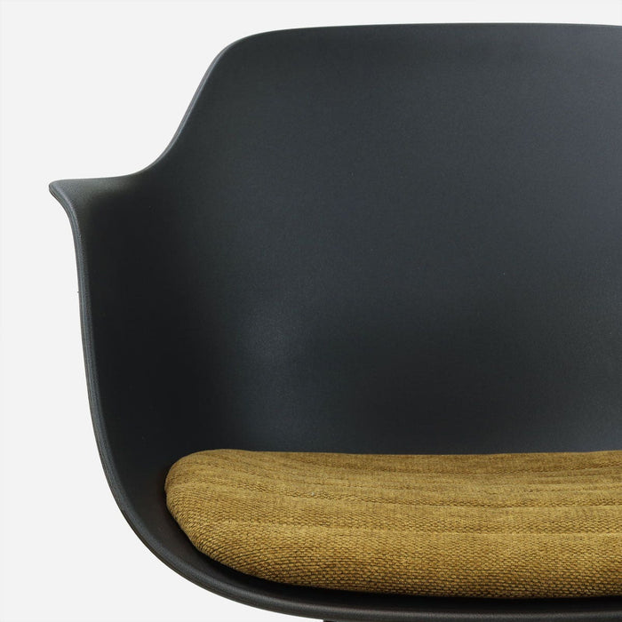 Nolon Nola-Liz  Eetkamerstoel Zwart met Mosgroen Zitkussen - Zwart