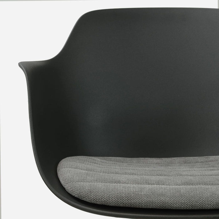 Nolon Nena-Liz Eetkamerstoel Zwart met Zeegrijs Zitkussen - Walnoot