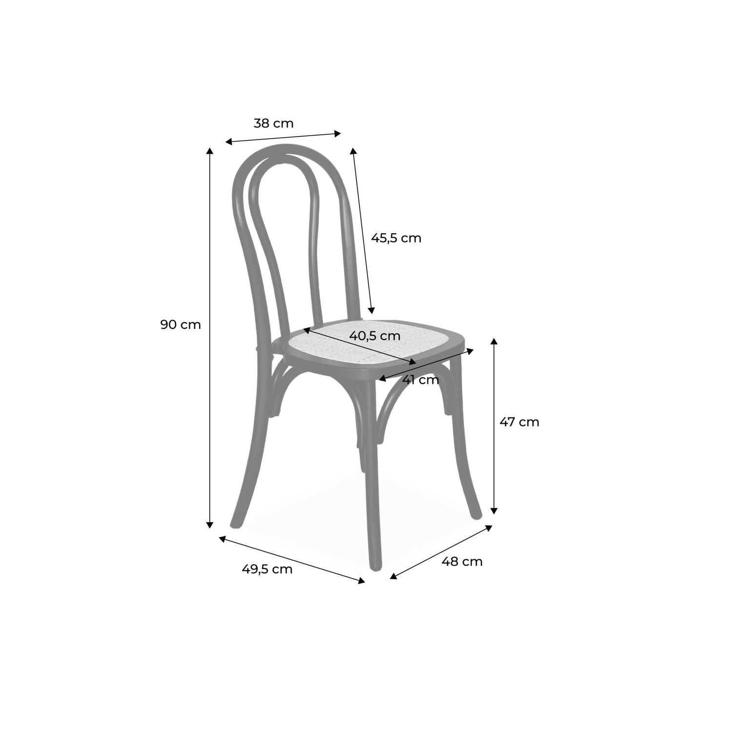 sweeek - Vintage rubberhouten en rotan stoelen (set van 2)