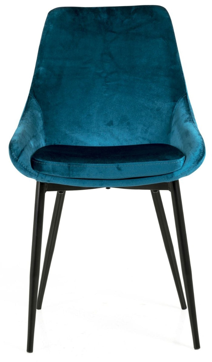 Tenzo Lex Stoel - Set Van 2 - Petrol Blauw Fluweel