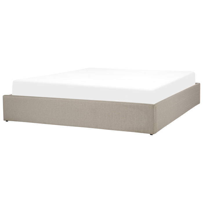 Beliani-DINAN-Tweepersoonsbed-Lichtbruin-180 x 200 cm-Polyester