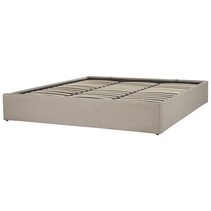 Beliani-DINAN-Tweepersoonsbed-Lichtbruin-180 x 200 cm-Polyester