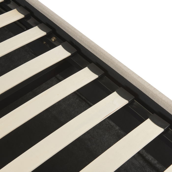 Beliani-DINAN-Tweepersoonsbed-Lichtbruin-180 x 200 cm-Polyester