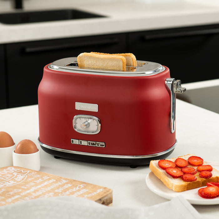 Westinghouse Retro Broodrooster - 2 Slice Toaster - Rood