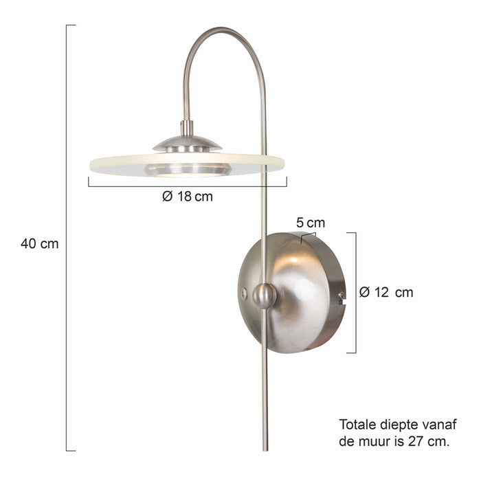 Steinhauer Roundy Wandlamp RVS