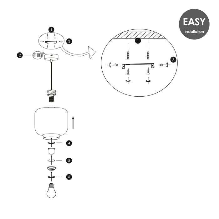 Home Sweet Home Hanglamp Retro - Helder - 25x25x128cm