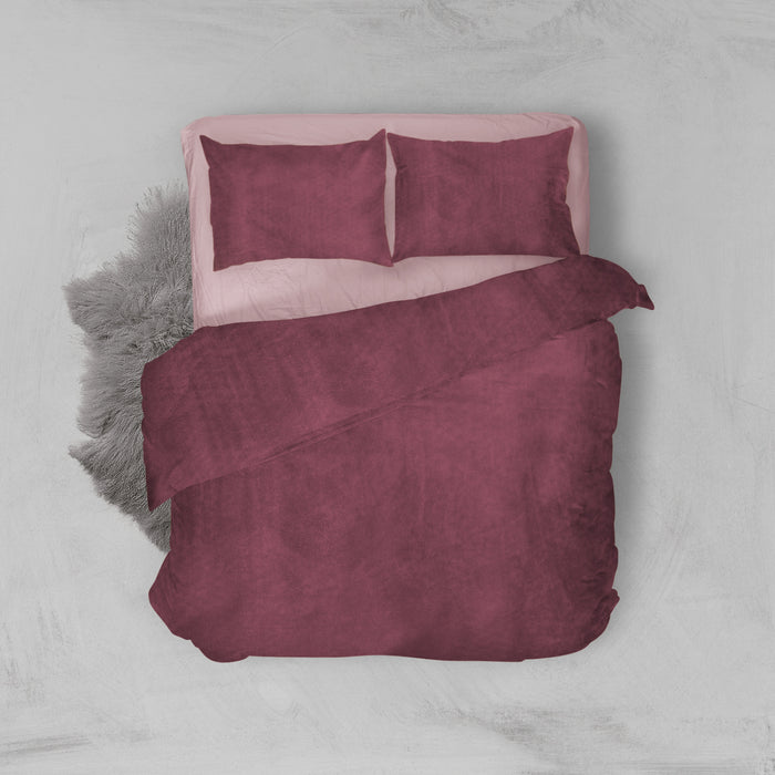 Elegance Dekbedovertrek Velvet Uni - spicy red