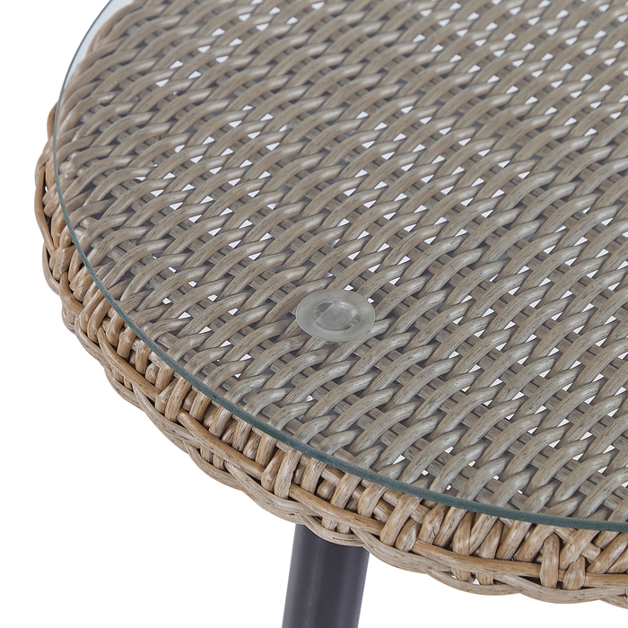 Beliani - ORTIGIA - Bistroset voor 2 - Natuurlijk - PE rotan