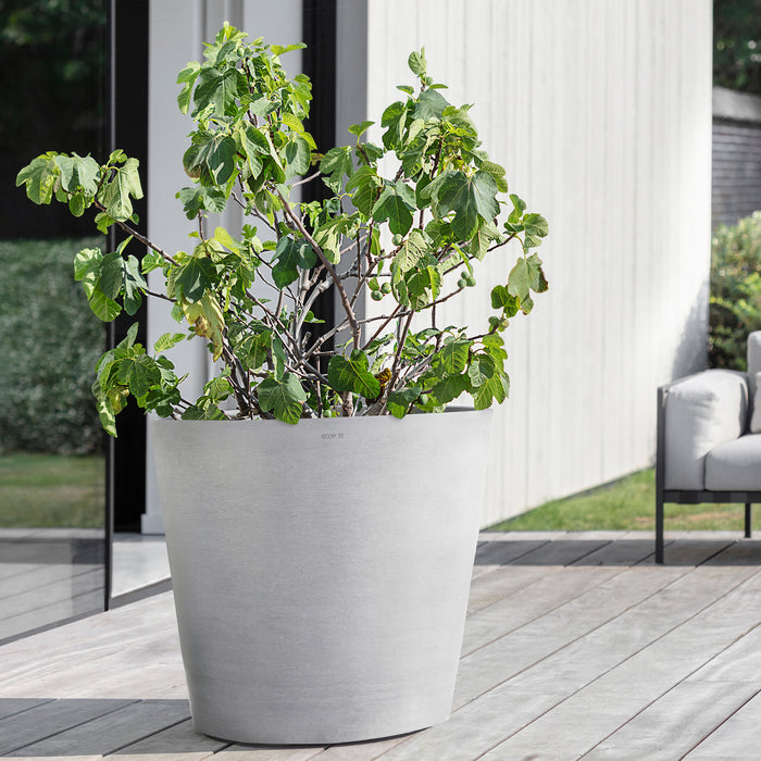 Ecopots Amsterdam Bloempot Met Wielen Ø 80 cm - Witgrijs