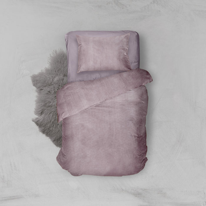 Elegance Dekbedovertrek Velvet Uni - shady pink