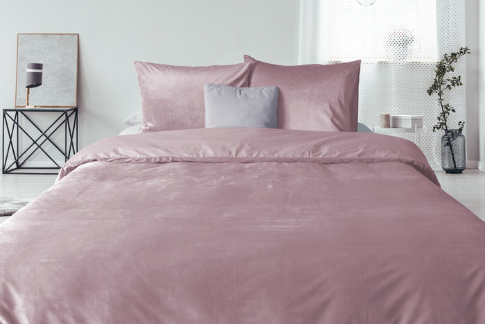 Elegance Dekbedovertrek Velvet Uni - shady pink