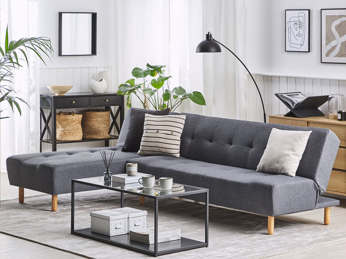 Beliani-ALSTEN-Hoekslaapbank-Donkergrijs-Rechterzijde-Polyester