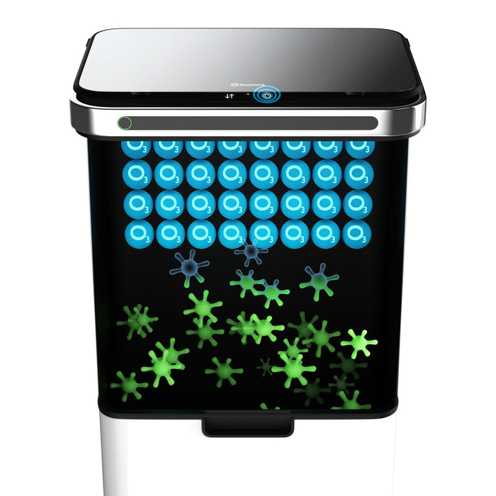 Homra DEXER prullenbak met sensor - 60L - 4 vakken - Wit