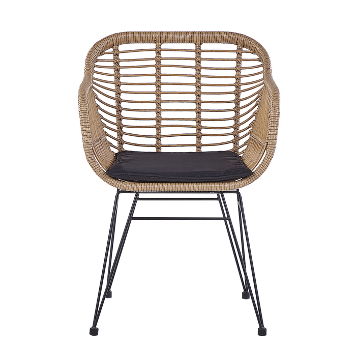 Beliani - TROPEA II - Bistroset voor 2 - Natuurlijk - PE rotan