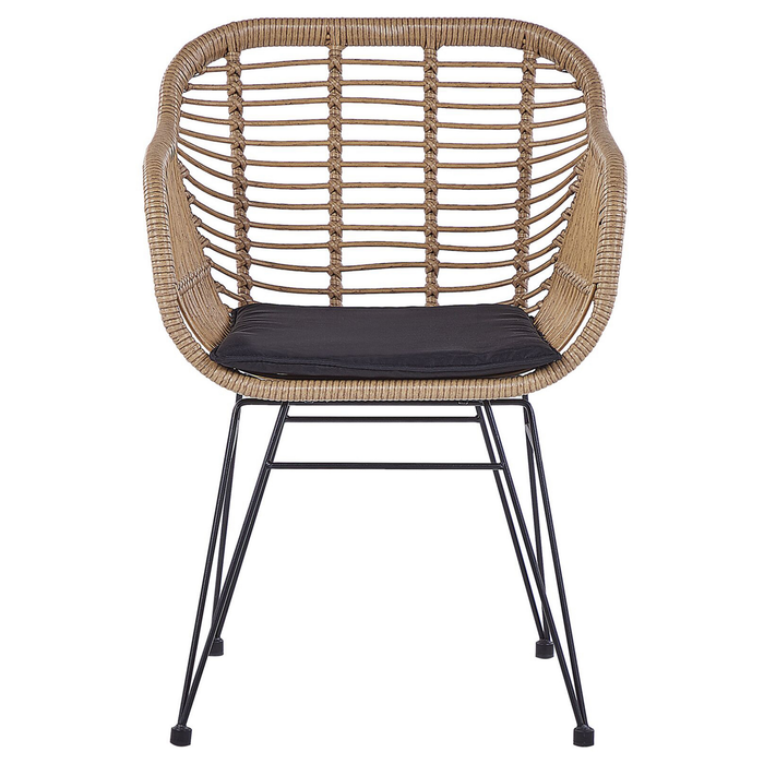 Beliani - TROPEA II - Bistroset voor 2 - Natuurlijk - PE rotan