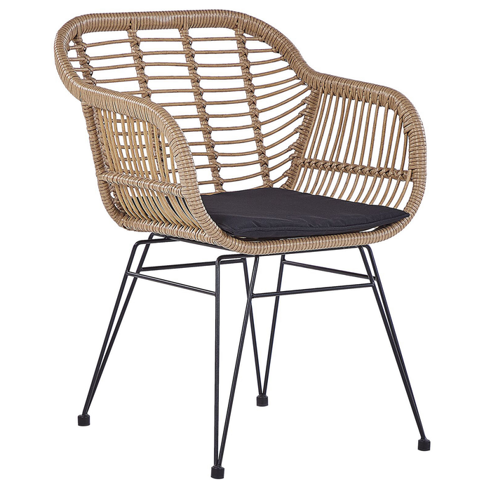 Beliani - TROPEA II - Bistroset voor 2 - Natuurlijk - PE rotan