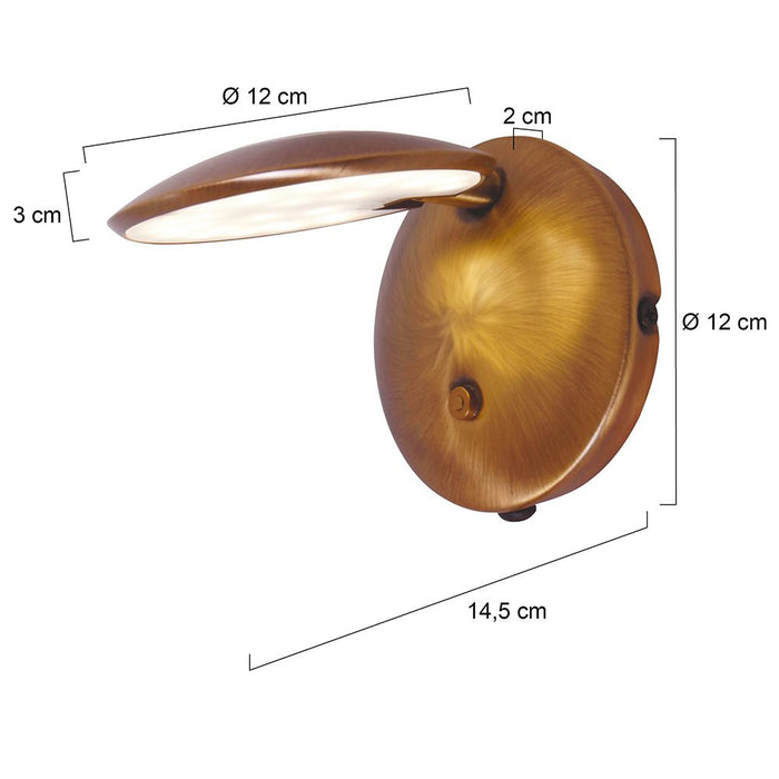 Steinhauer - wandlamp - Zenith LED - brons - kunststof metaal - bedlampje - LED - 1442BR