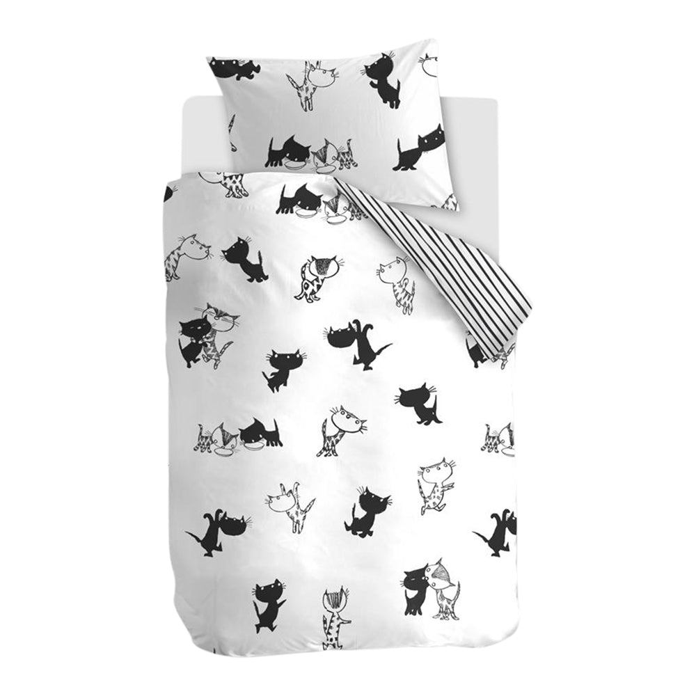 Beddinghouse x Fiep Amsterdam Pim en Pom Dekbedovertrek 100 x 135 cm - Zwart