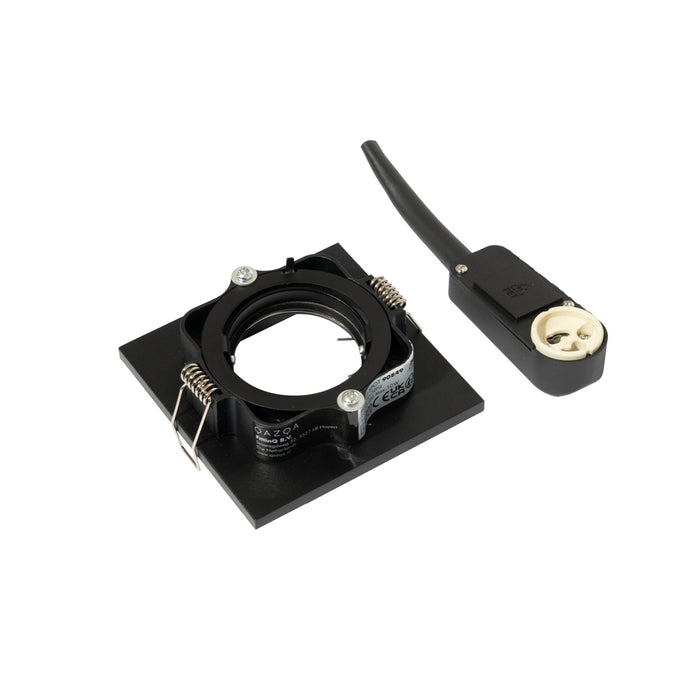 QAZQA Set van 10 inbouwspots zwart verstelbaar - Qure