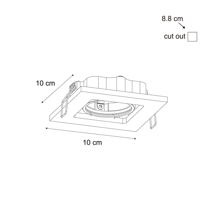 QAZQA Set van 10 inbouwspots zwart verstelbaar - Qure