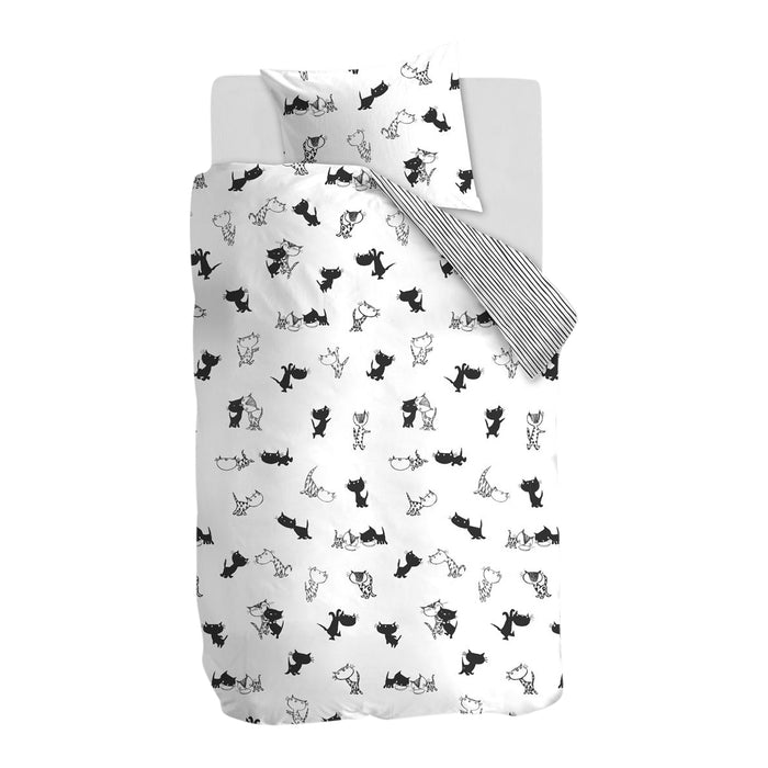 Beddinghouse x Fiep Amsterdam Pim en Pom Dekbedovertrek 120 x 150 cm - Zwart