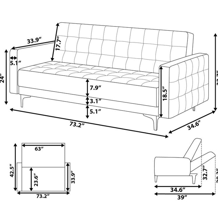 Beliani - ABERDEEN - Slaapbank 3-zits - Marineblauw - Fluweel