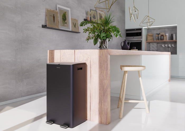 StangVollby Edsbyn pedaalemmer - 60 Liter - 2 vakken - Zwart