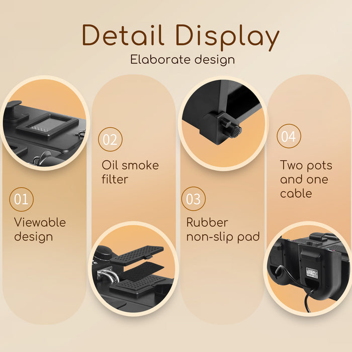 Aigostar Feast 30VDW-Dubbele frituurpan-2x3 liter-Zwart