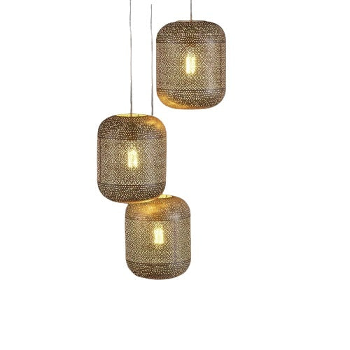 LT-Luce Hanglamp Etch Old Silver 3 Lichts