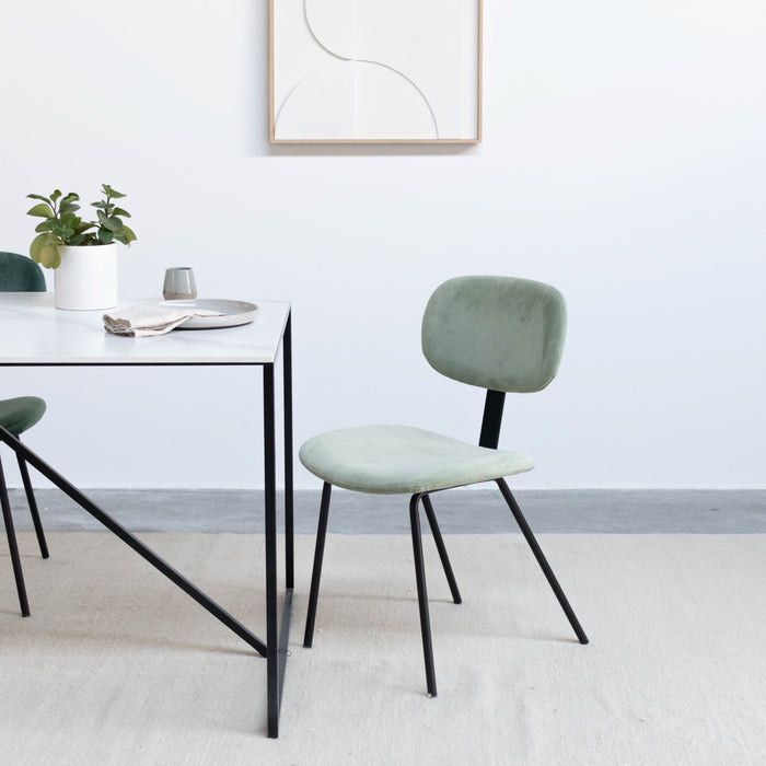 Furnified - Lichtgroene Eetkamerstoel - Otis - Velvet